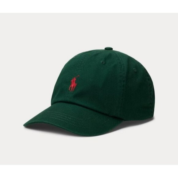 Polo Ralph Lauren Green Baseball Cap One Size 8-20 Adjustable Logo 100% Cotton - Picture 1 of 10
